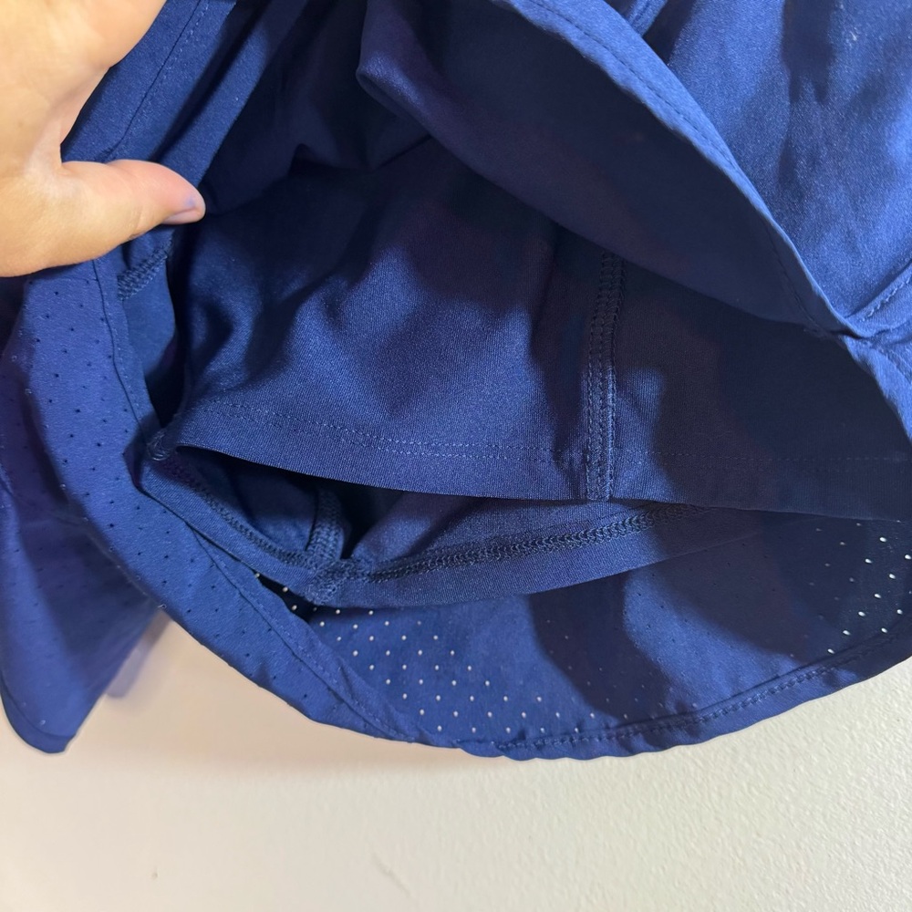 ASICS Running Shorts Large Blue 2 in 1 Lined Athletic Workout Gym Women - Picture 3 of 8